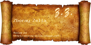 Zboray Zella névjegykártya